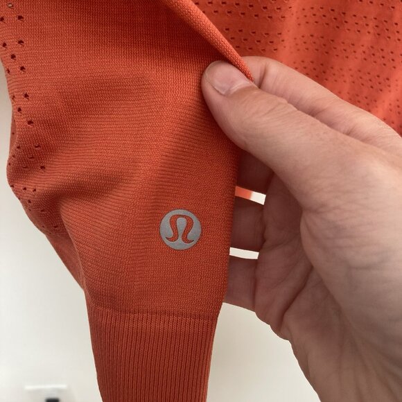 Lululemon Womens Breeze By Long Sleeve Squad Thermal Red Orange Size 10 - Picture 5 of 5